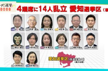 【参院選特集】愛知選挙区特集（後半）　４議席に14人乱立　[2025.7.8 放送]