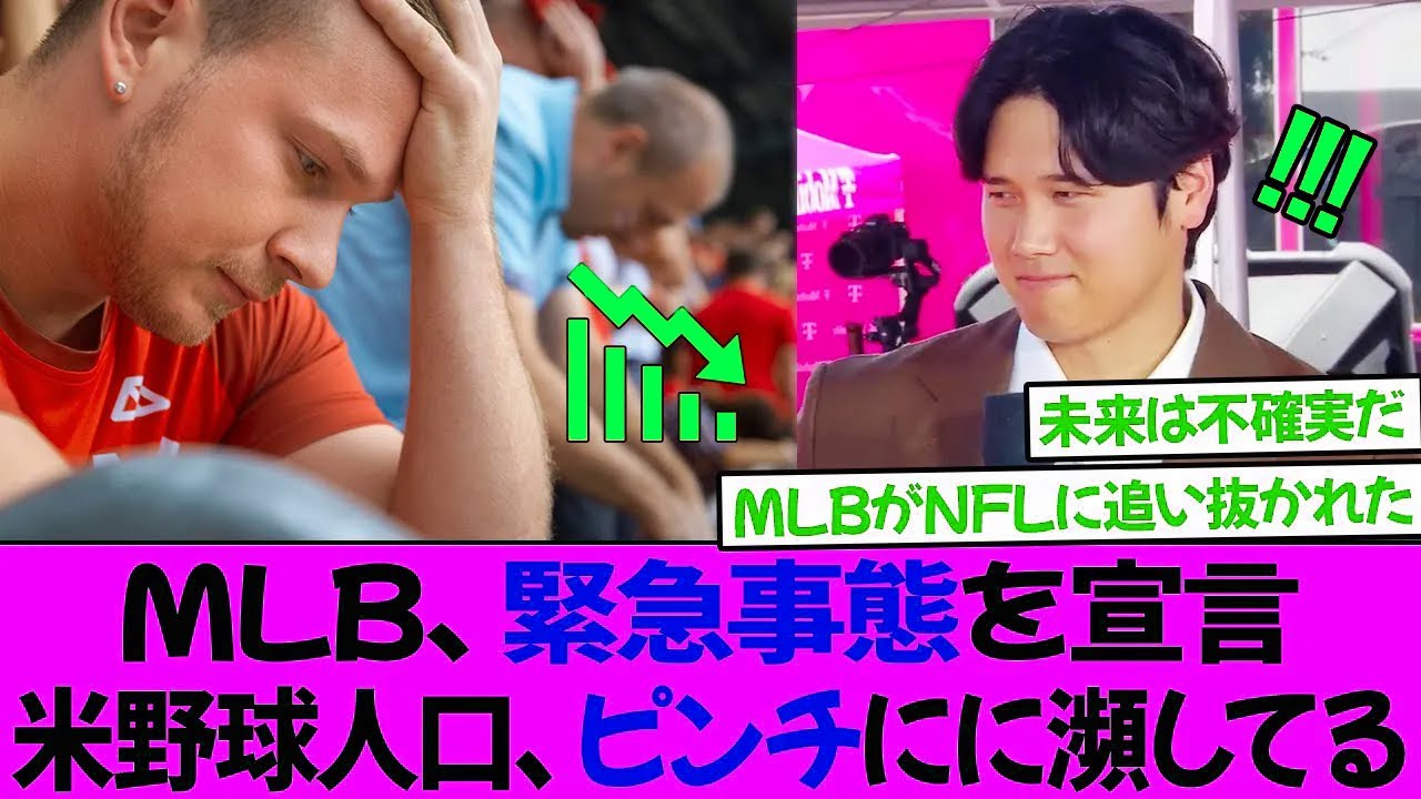MLB、緊急事態を宣言 ! 米野球人口、ピンチにに瀕してる!大谷だけがMLBを窮地から救うことができる!なぜなら。。。