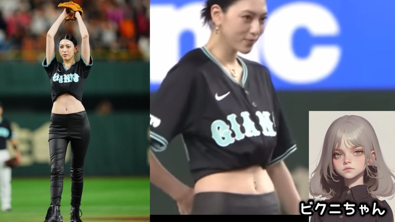 【三吉彩花さん始球式】 「なんちゅう格好や」と世の男共の賞賛を浴びる