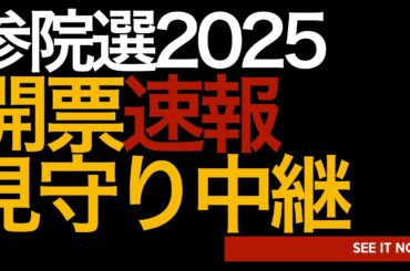 参院選2025 開票速報見守り中継