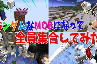 50人がランダムなMobになって全員集合してみた！ - マインクラフト【KUN】