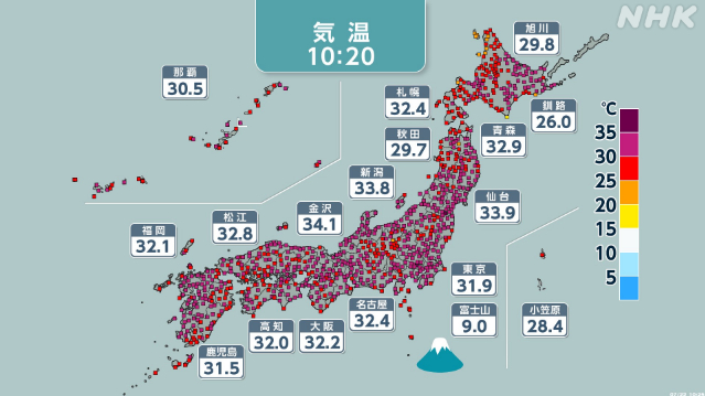 北日本から西日本で猛暑日予想 熱中症と天気急変に注意を – nhk.or.jp 北日本から西日本で猛暑日予想 熱中症と天気急変に注意を - nhk.or.jp