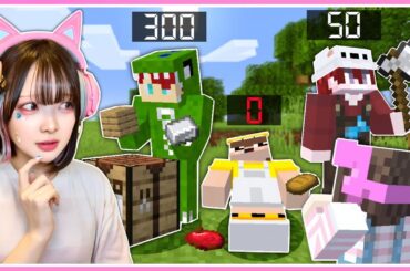 頭の上の数字が「０」になると死んでしまうマインクラフト…？【からぴち×ぷちひな×いんく】【マイクラ  / Minecraft】【たまちゃん】