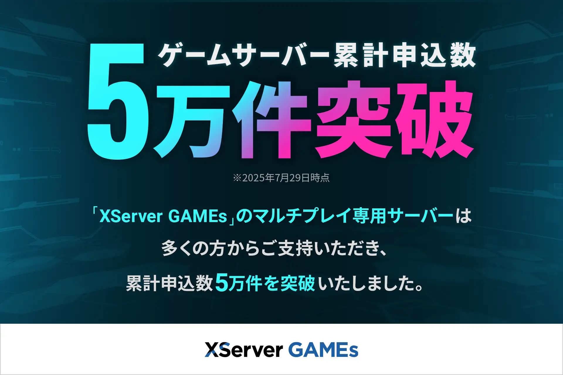 「XServer GAMEs」が累計申込数「5万件」を突破。専門知識不要で手軽にマルチプレイサーバーを利用できるサービス_001