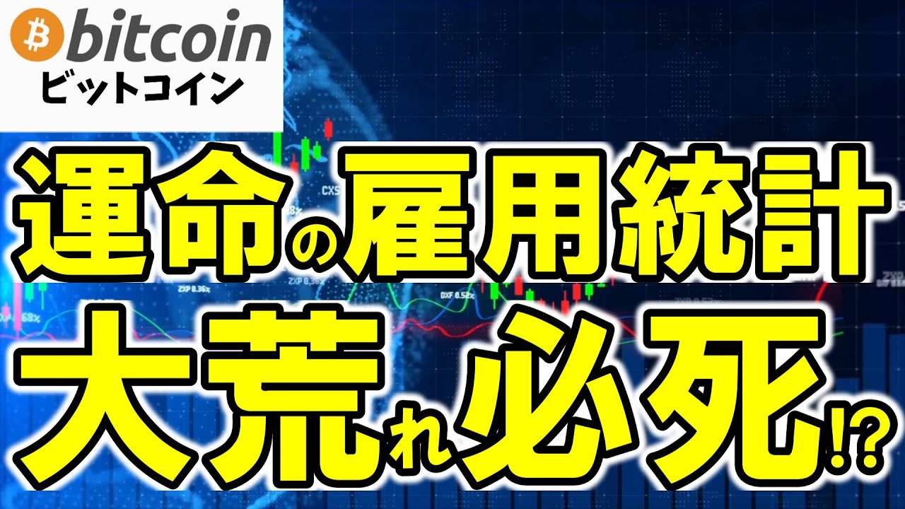 【仮想通貨 ビットコイン】大荒れ必至!?雇用統計と暗号資産市場の運命…投資家が今夜押さえるべき5つのニュース(朝活配信1948日目 毎日相場をチェックするだけで勝率アップ)【暗号資産 Crypto】
