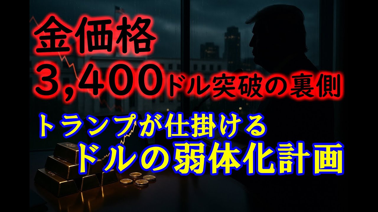 金価格3,400ドル突破の裏側:トランプが仕掛けるドルの弱体化計画
