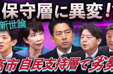 【最新世論】高市が自民支持層で劣勢⁉️保守の自民離れと麻生の進次郎支持が直撃💣衝撃データ徹底分析
