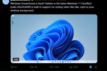 Windows 11にビデオ壁紙機能？　プレビュー版で隠し機能が発掘される - やじうまの杜 - 窓の杜
