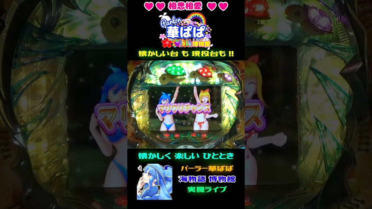💙ボタン連打でカメ役物を💙💛三つ動かしてね💛🐢マリワリチャンス🐢🐠復活大当り🐠🐢新海物語 with アグネス・ラム🐢【 パーラー華ぱぱ 】ショート動画