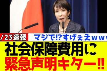 【朗報】自民党、高市早苗が“社会保障費用”に緊急声明を出しました！！