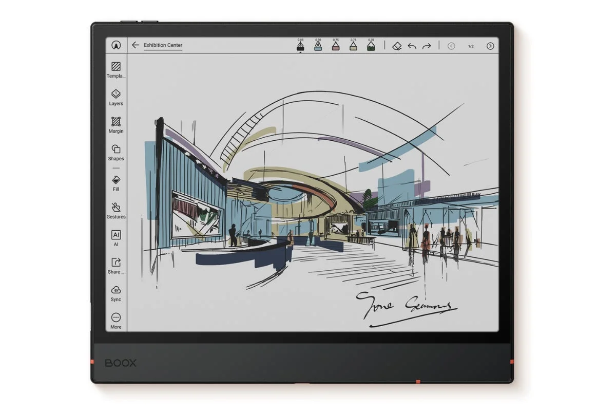 BOOX Note Air5 CのNotesアプリでスケッチする画面