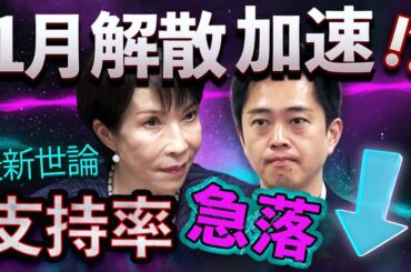 【最新世論】高市“1月総選挙”来るか🔥支持率急落で「逃げ切り解散論」加速💨各党支持率を徹底分析