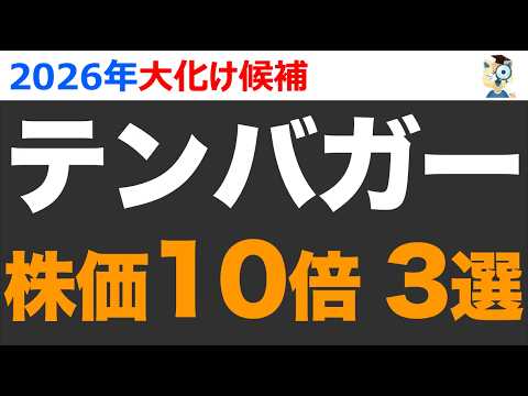 【2026年テンバガー候補】10倍株を狙え!新NISA成長枠はこの3銘柄で決まり?!