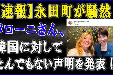 【速報】ついに始動…高市氏×メローニの一言に李在明が震撼、「最悪の悪夢」現実へ