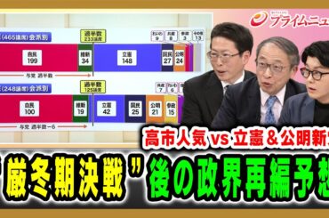 【高市人気vs立憲＆公明新党】“厳冬期決戦”後の政界再編予想 中北浩爾×山田惠資×米重克洋 2026/1/15放送＜後編＞【BSフジ プライムニュース】