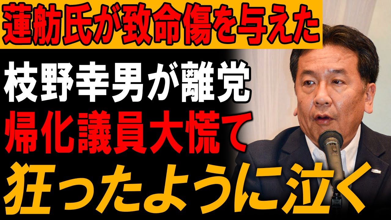 蓮舫暴走で立憲崩壊!枝野深夜決断か