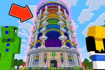 レインボータワー🌈の一番上に行けるのか！？タワーアタック&ディフェンス【マインクラフト】