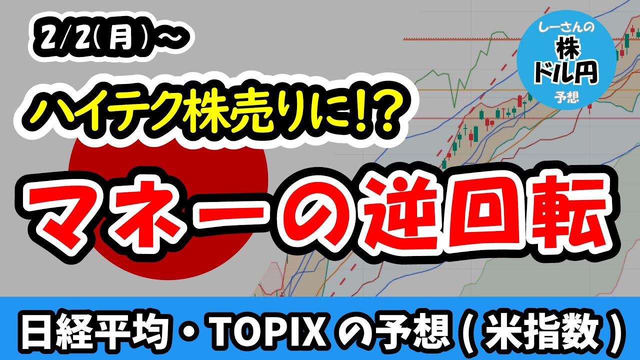 【日経平均・TOPIX】ハイテク株に調整の予兆!?マネーの逆回転を知らせる金急落【週間日本株予想 2026/2/2~】