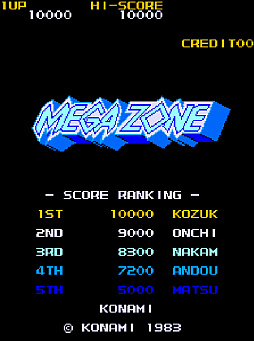 画像ギャラリー No.001のサムネイル画像 / KONAMIのSTG「メガゾーン」がアーケードアーカイブスで2月12日に配信開始。戦車を操縦して敵基地を進み，最奥にあるコアの破壊を目指す