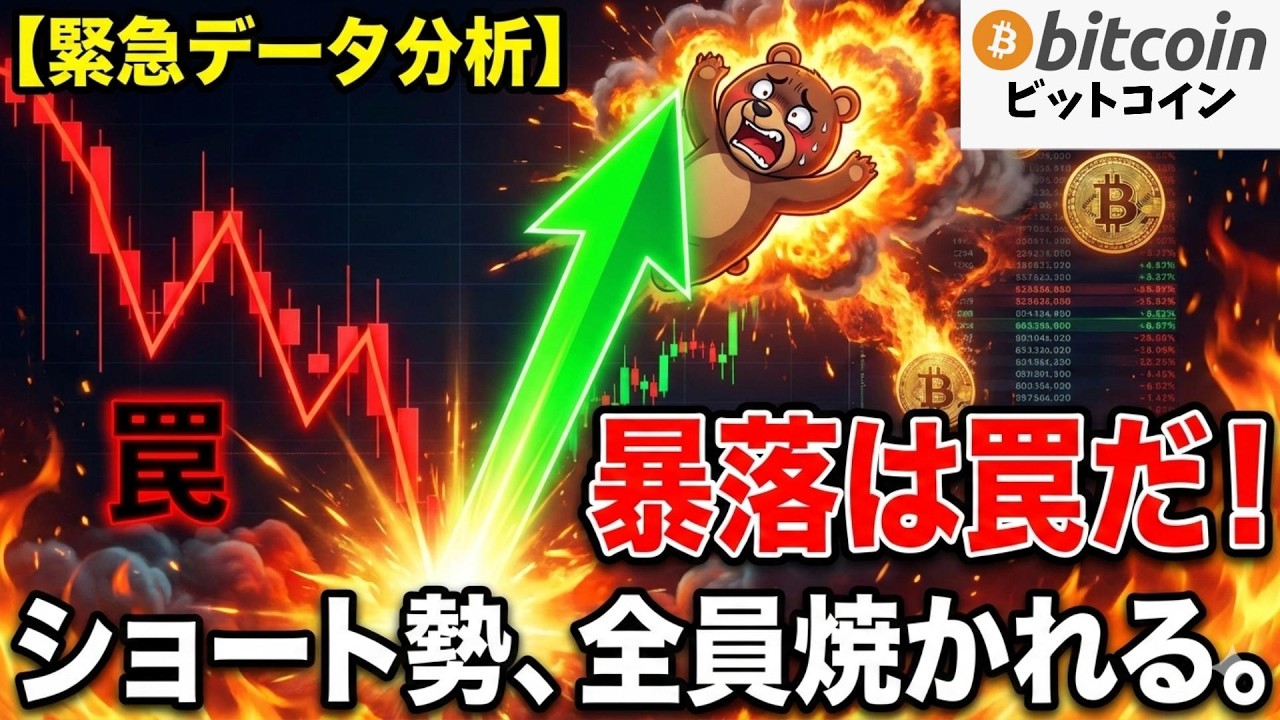 【仮想通貨 ビットコイン】暴落の罠に気づけ!データが暴く「ショート勢全滅」のシナリオ(朝活2075)