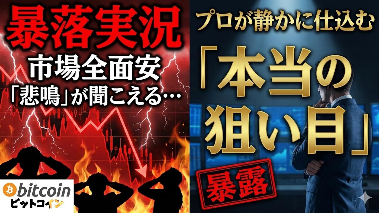 【仮想通貨 ビットコイン】【暴落実況】市場が全面安「悲鳴」が聞こえる今、プロが静かに仕込む「本当の狙い目」を暴露(朝活2078)