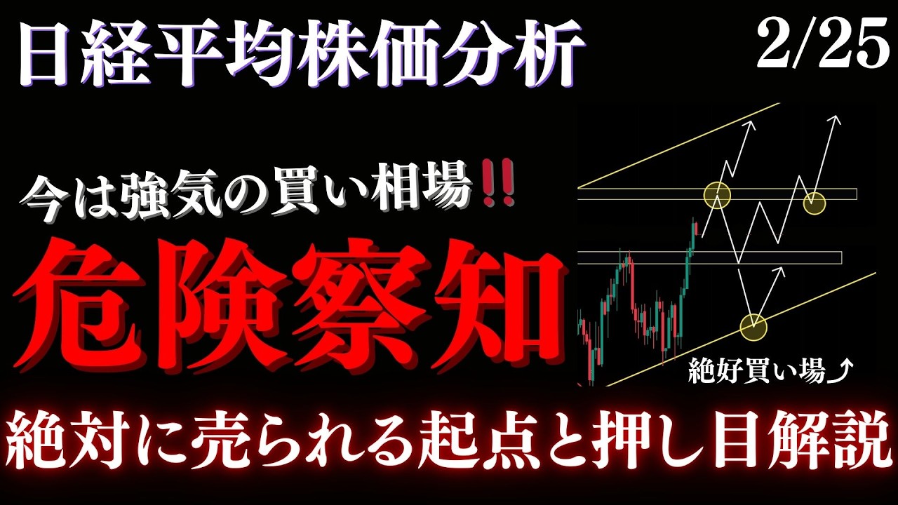 ⚠️日経平均、危険を察知して下さい。このあと売られる急落地を解説。耐えれば59000は一瞬です:RedのNikkei225テクニカル徹底分析