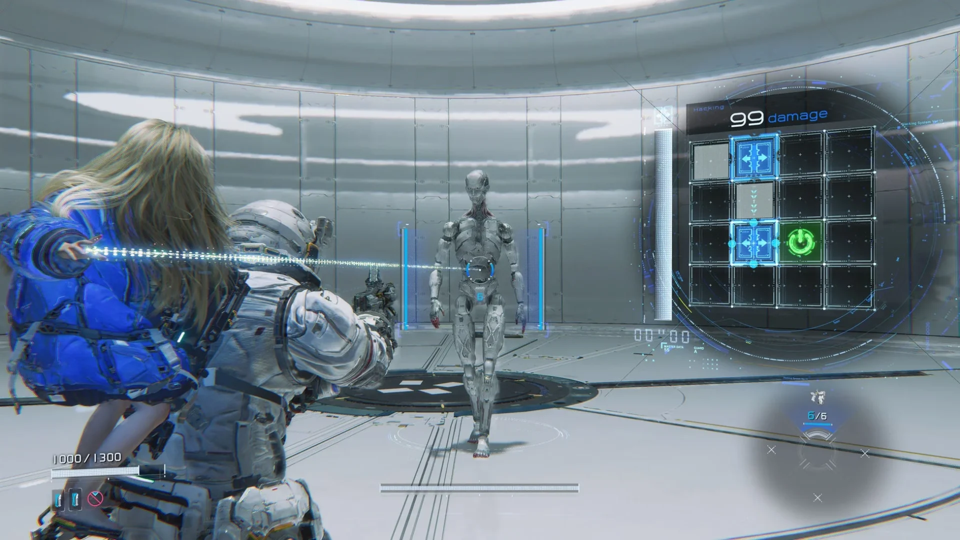 プラグマタの戦闘システムUIが表示されたゲームプレイ画面