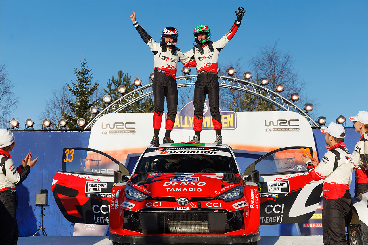トヨタがトップ4独占、エバンスが2年連続スウェーデン制覇。勝田はペース復調で2位表彰台【第2戦最終日レポート】 – autosport web エルフィン・エバンス(トヨタGRヤリス・ラリー1)