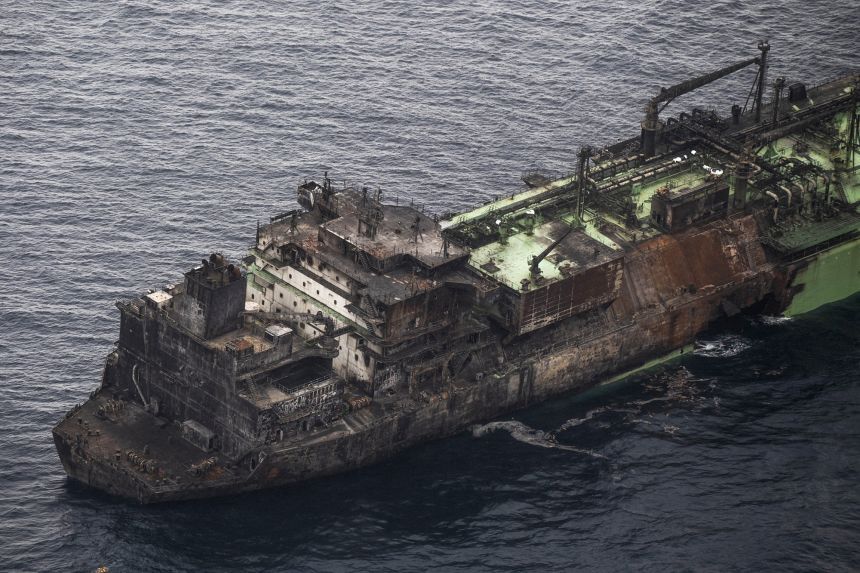 「アークティック・メタガズ」は、制裁をかいくぐる「影の船団」の一部とみられている/Newsbook Malta/AFP/Getty 