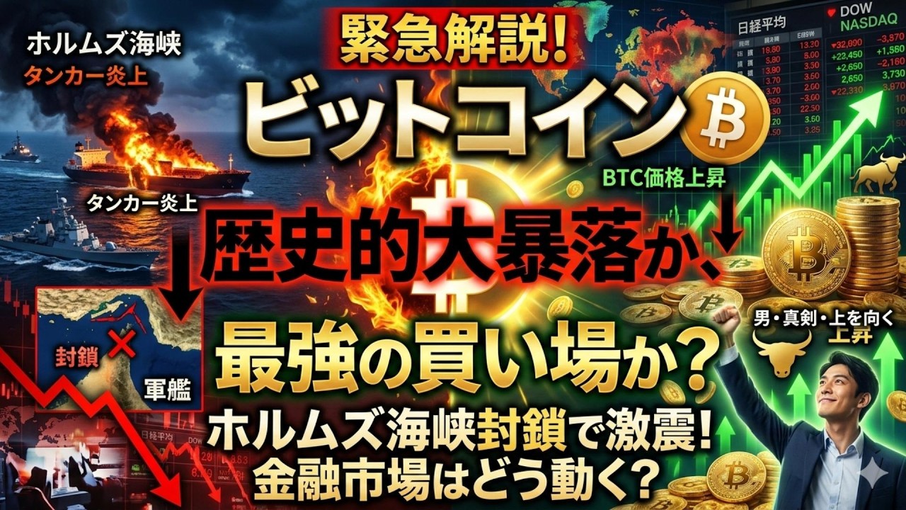 【仮想通貨 ビットコイン】歴史的大暴落か、最強の買い場か?ホルムズ海峡封鎖とクリプトに潜む罠(朝活2084)
