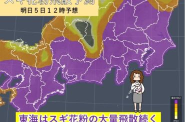 5日以降もスギ花粉大量飛散続く　ピークはいつまで?　この先の天気や花粉予想　東海(気象予報士 竹下　のぞみ 2026年03月04日) - 日本気象協会 tenki.jp