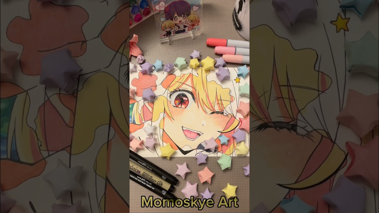 ✨💛Ruby Hoshino🩷✨|| Oshinoko Stained Art🎨 #creativeart #animeeart #oshinoko