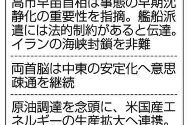艦船派遣　約束を回避　イラン停戦道筋示せず