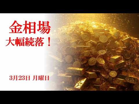 金相場!大幅続落!3月23日 月曜日