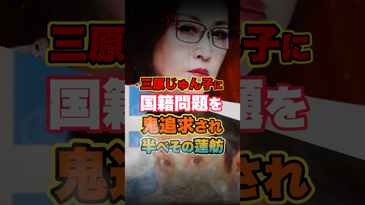 【三原じゅん子】二重国籍をしらばくれる蓮舫にブチギレ #安倍晋三 #自民党 #立憲民主党 #小野田紀美 #shorts