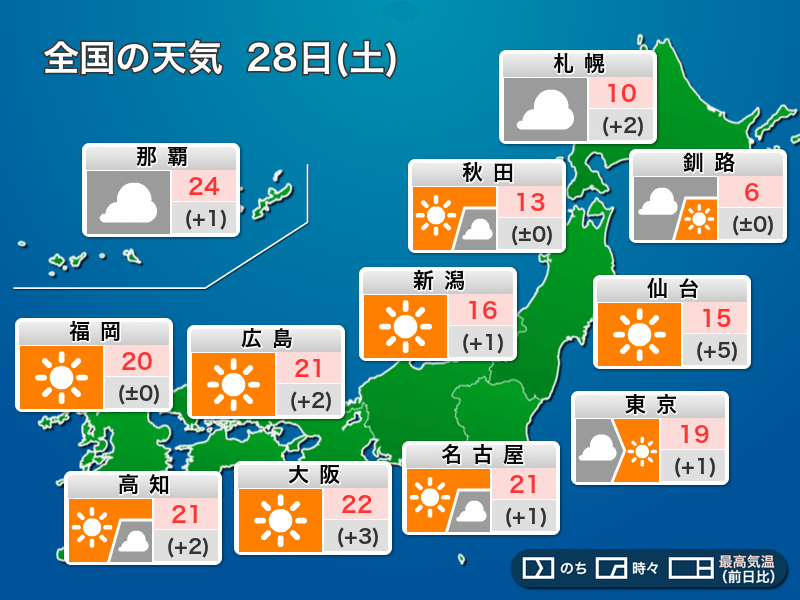 今日3月28日(土)の天気予報 関東は折りたたみ傘を 広く暖かなお花見日和に – weathernews.jp ウェザーニュース