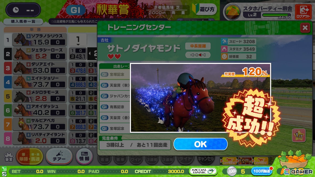 「StarHorse」シリーズの世界が遊びやすくカジュアルに！ファミリー向け競馬メダルゲーム「StarHorseParty」が稼働の画像