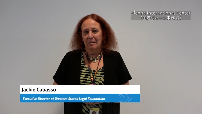Jacqueline Cabasso, Executive Director, Western States Legal Foundation. Photo Credit: Katsuhiro Asagiri, Multimedia Director, INPS Japan.