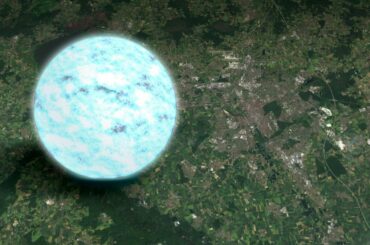 太陽1.4個分の質量で直径22kmの「中性子星」を都市と並べてみると