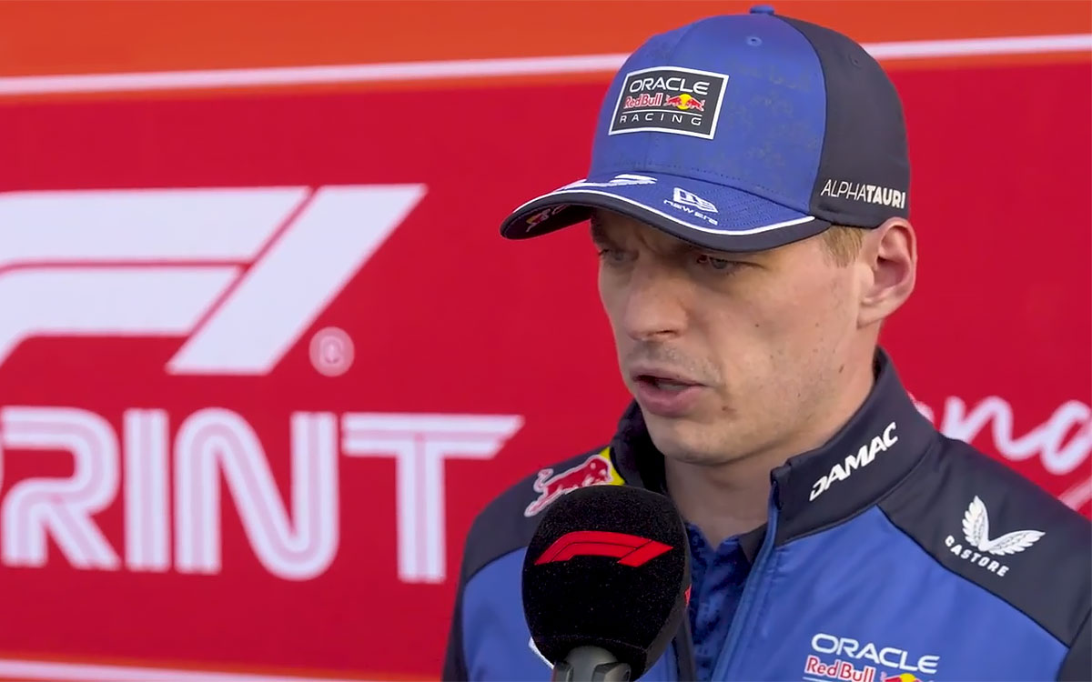 インタビューに応じる8番手マックス・フェルスタッペン（レッドブル）、2026年3月13日(金) F1中国GPスプリント予選（上海インターナショナル・サーキット）