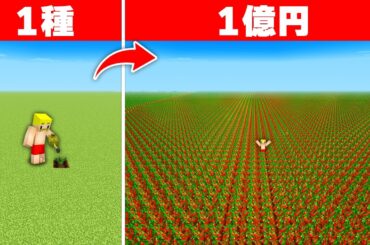 一粒の種から億万長者になるまで終われません！【マイクラ】