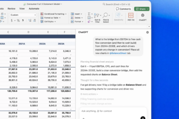 OpenAI、「ChatGPT for Excel」を発表 ～「Google スプレッドシート」用も間もなく登場