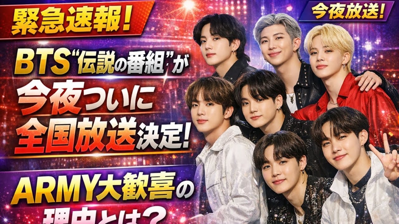 【緊急速報🚨】BTS伝説の番組が今夜ついに全国放送📺✨ARMY涙の理由とは!?