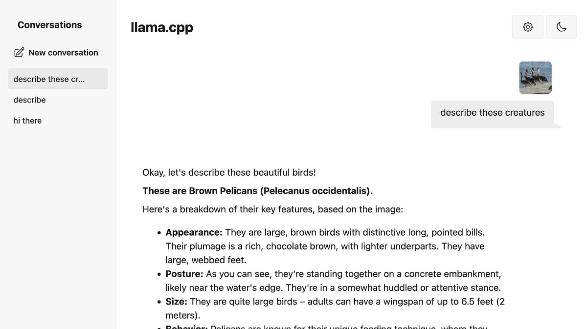 ローカルで各種AIモデルを実行できる無料ソフト「llama.cpp」がマルチモーダル入力をサポートし画像の説明などが可能に – GIGAZINE ローカルで各種AIモデルを実行できる無料ソフト「llama.cpp」がマルチモーダル入力をサポートし画像の説明などが可能に - GIGAZINE