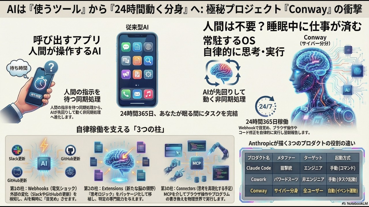 【極秘資料】AIエージェントの解剖学。24時間自律稼働する「サイバー分身」プロジェクト『Conway』の全貌 【極秘資料】AIエージェントの解剖学。24時間自律稼働する「サイバー分身」プロジェクト『Conway』の全貌
