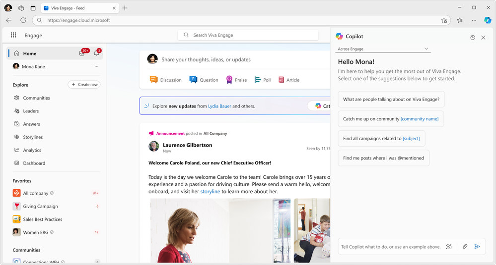 Copilot が Viva Engage で利用可能に