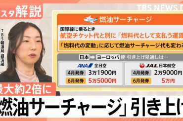 GW海外旅行に「駆け込み需要」 6月発券分から燃油サーチャージ引き上げ、イラン情勢が与える日常生活への影響【Nスタ解説】（TBS NEWS DIG Powered by JNN）