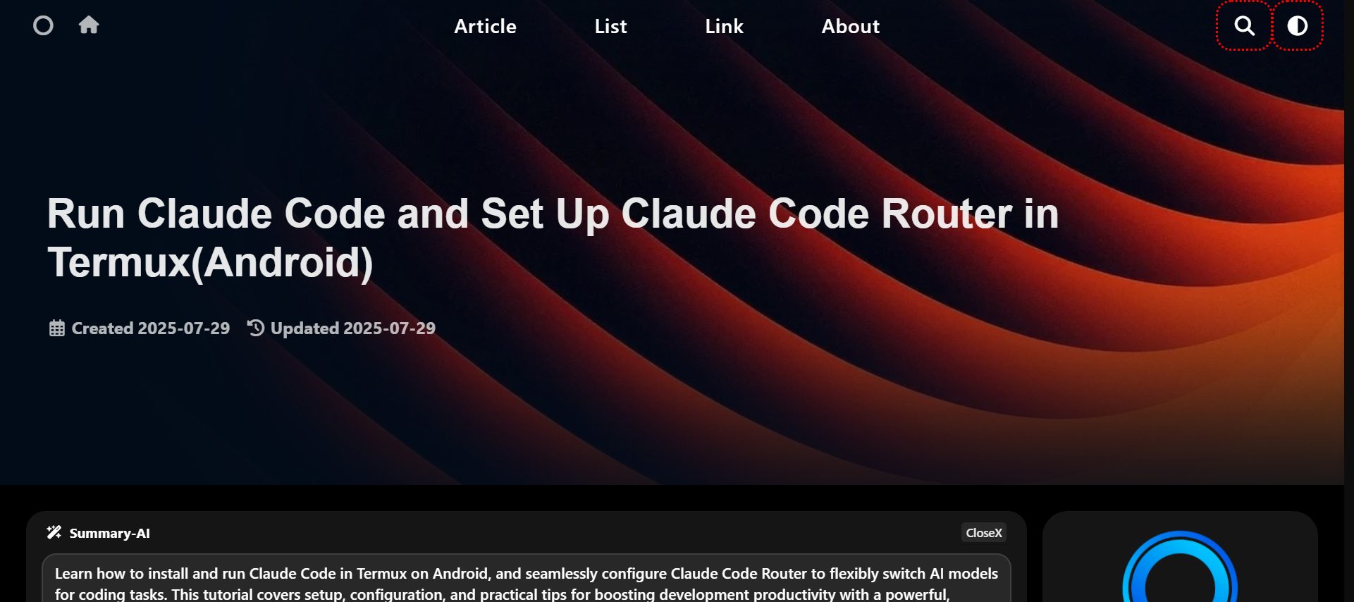 TermuxでClaude Codeを動かす方法を解説したブログ記事「Run Claude Code and Set Up Claude Code Router in Termux(Android)」