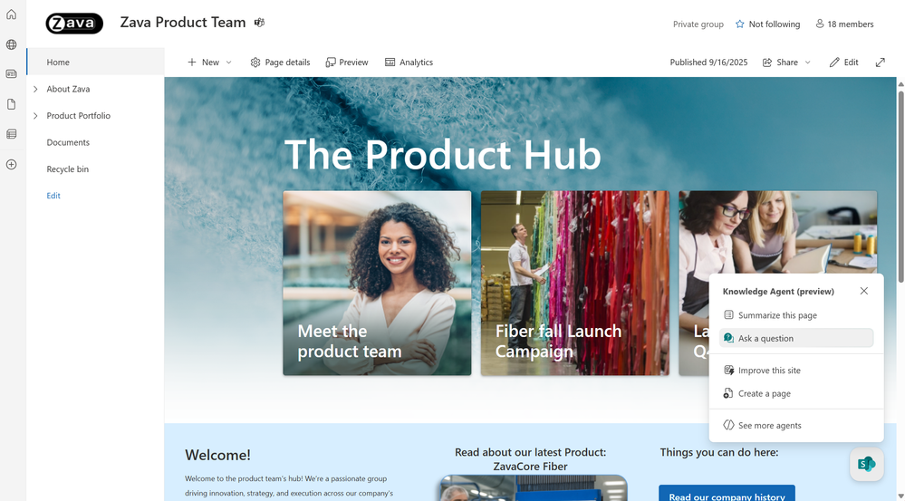 SharePoint のナレッジ エージェント