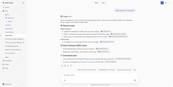 Copilot アプリのエージェント、統合機能、アクセス ポイント